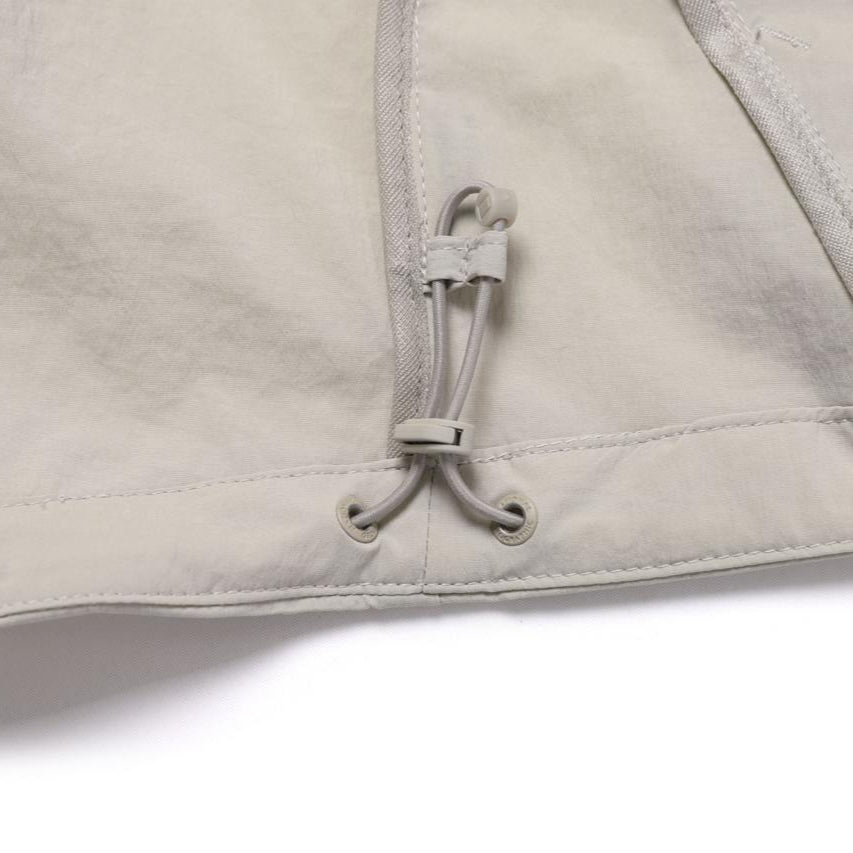 WOMEN'S CYGNUS WOVEN STRETCH FULL ZIP UP HOODIE MOURNING BEIGE