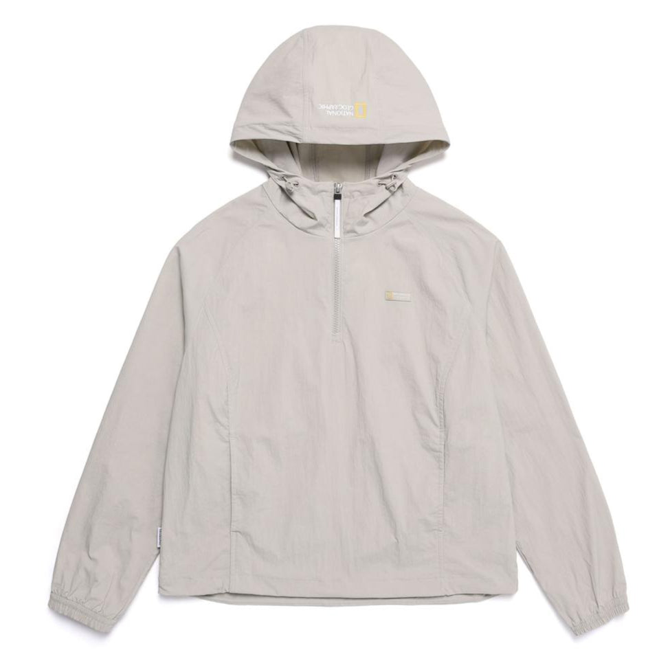 WOMEN'S CYGNUS WOVEN STRETCH HOODIE ANORAK MOURNING BEIGE