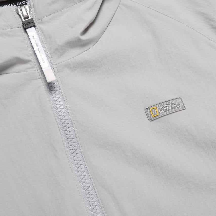WOMEN'S CYGNUS WOVEN STRETCH FULL ZIP UP HOODIE SILVER GREY