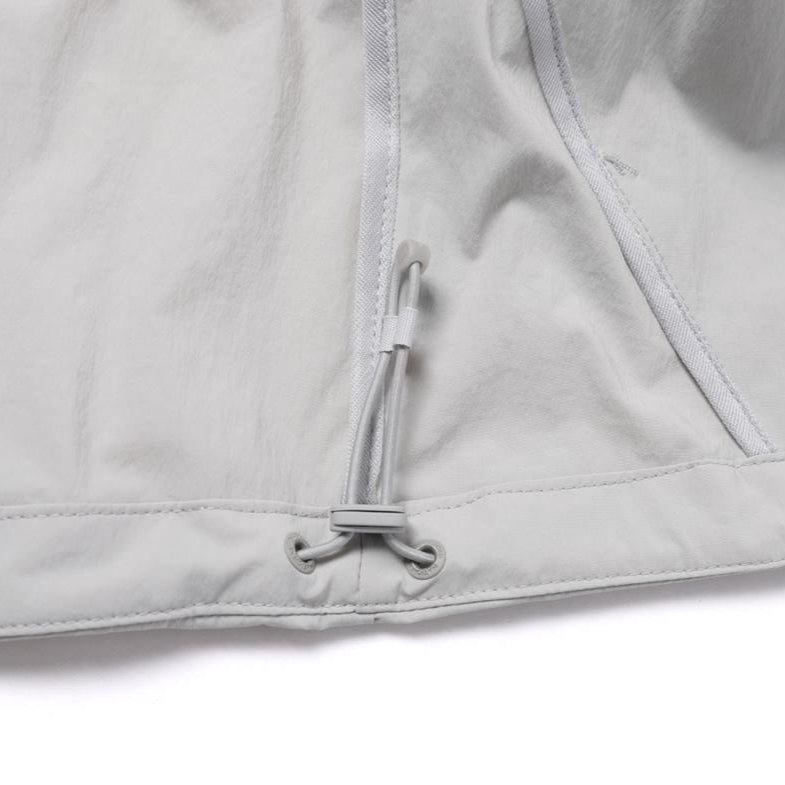 WOMEN'S CYGNUS WOVEN STRETCH FULL ZIP UP HOODIE SILVER GREY
