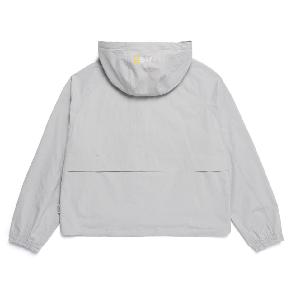 WOMEN'S CYGNUS WOVEN STRETCH FULL ZIP UP HOODIE SILVER GREY
