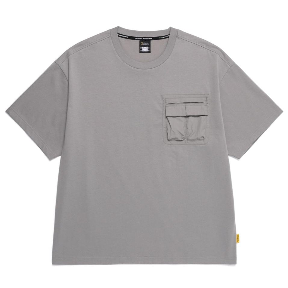 NRN CHEST POCKET SEMI-OVER FIT H/TEE STONE GREY