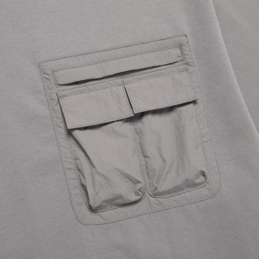 NRN CHEST POCKET SEMI-OVER FIT H/TEE STONE GREY