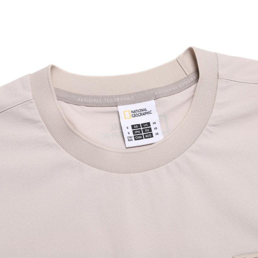 KRAZ SMALL LOGO SEMI OVER FIT SHORT SLEEVE T-SHIRT MOURNING BEIGE
