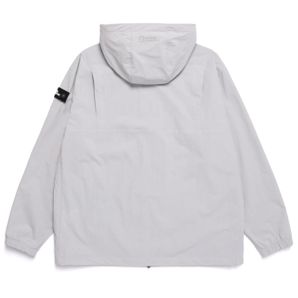 ADELIE LIGHT WOVEN STRETCH FULL ZIP UP HOODIE JUMPER SILVER GREY