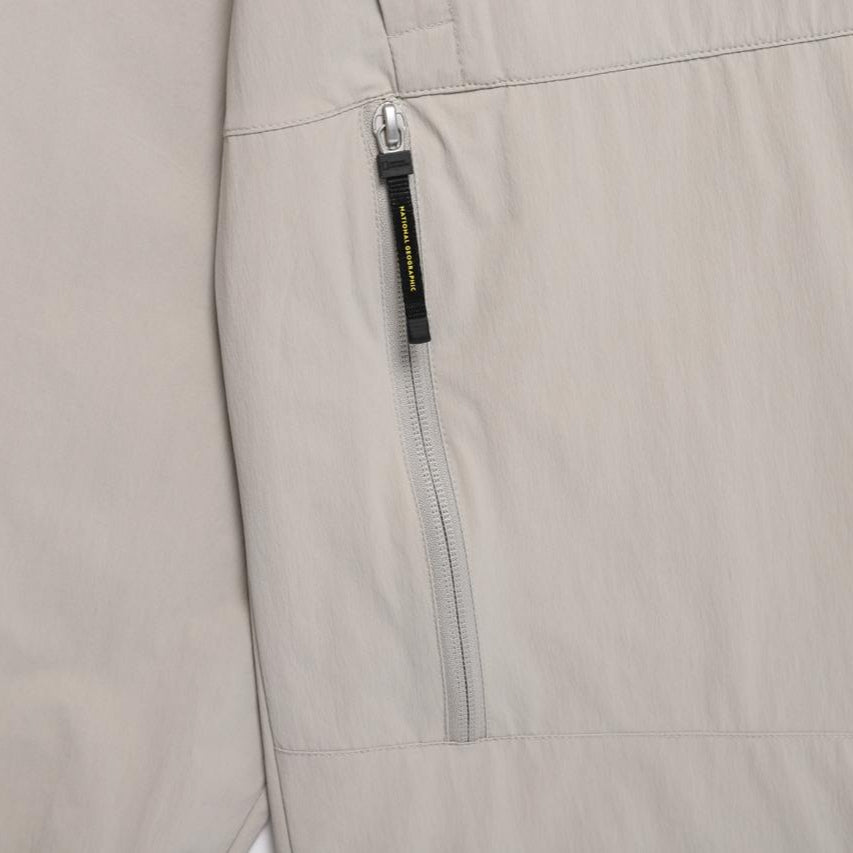 ADELIE LIGHT WOVEN STRETCH FULL ZIP UP HOODIE JUMPER AGATE GREY