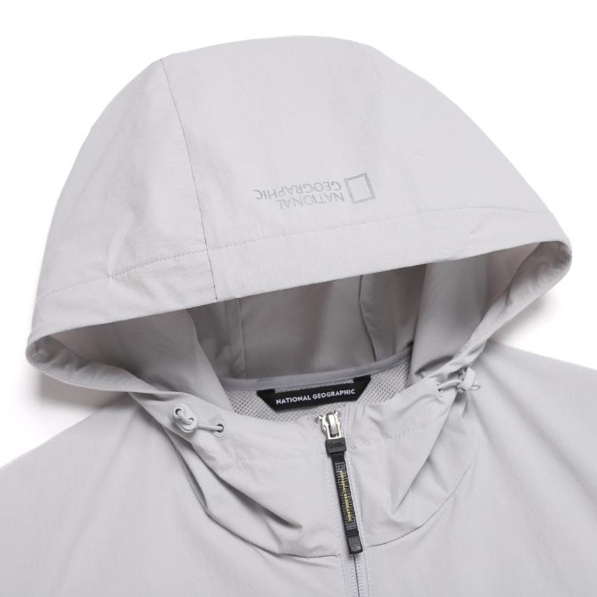 ADELIE LIGHT WOVEN STRETCH SHORT SLEEVE ANORAK SILVER GREY