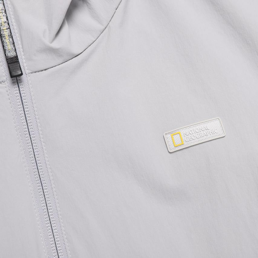 ADELIE LIGHT WOVEN STRETCH SHORT SLEEVE ANORAK SILVER GREY