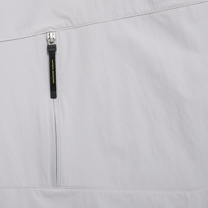 ADELIE LIGHT WOVEN STRETCH SHORT SLEEVE ANORAK SILVER GREY