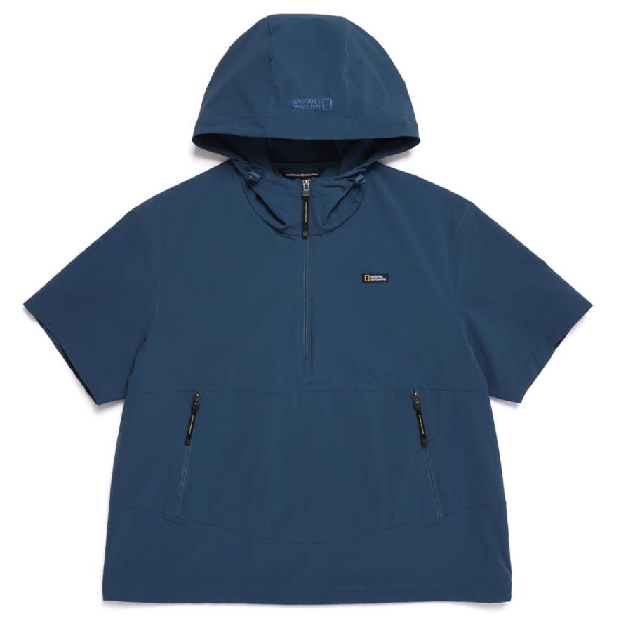 ADELIE LIGHT WOVEN STRETCH SHORT SLEEVE ANORAK TURQUOISE