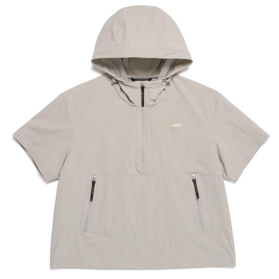 ADELIE LIGHT WOVEN STRETCH SHORT SLEEVE ANORAK AGATE GREY