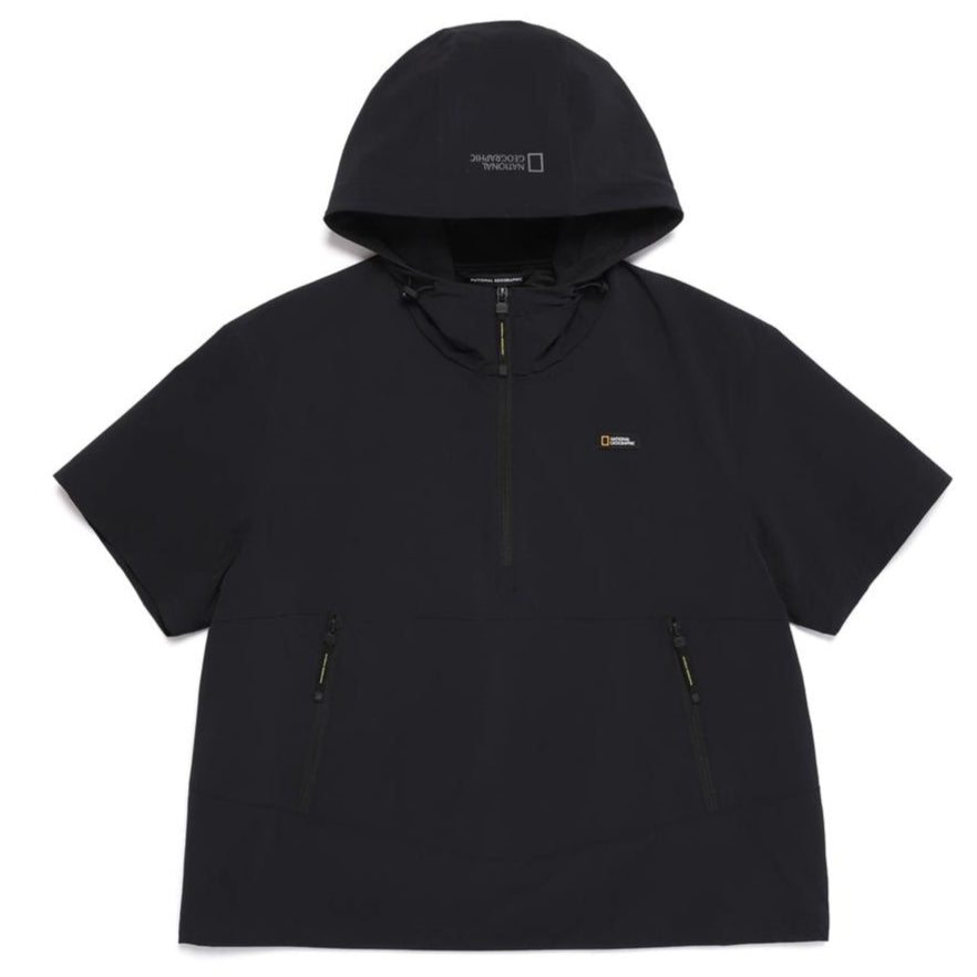 ADELIE LIGHT WOVEN STRETCH SHORT SLEEVE ANORAK CARBON BLACK