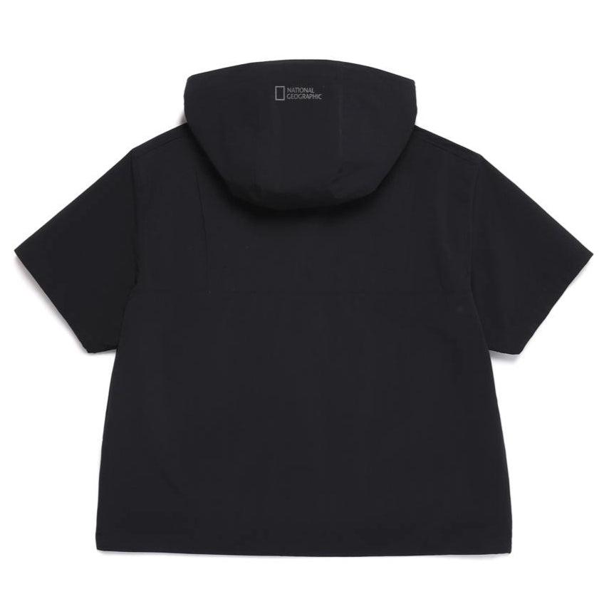 ADELIE LIGHT WOVEN STRETCH SHORT SLEEVE ANORAK CARBON BLACK