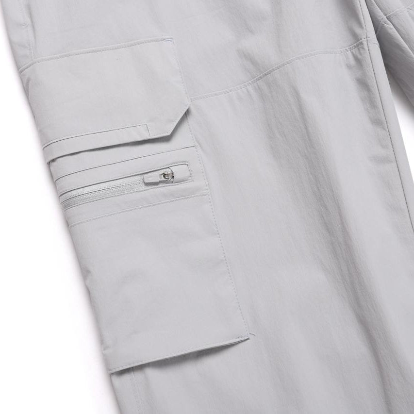 ADELIE LIGHT WOVEN STRETCH JOGGER PANTS SILVER GREY