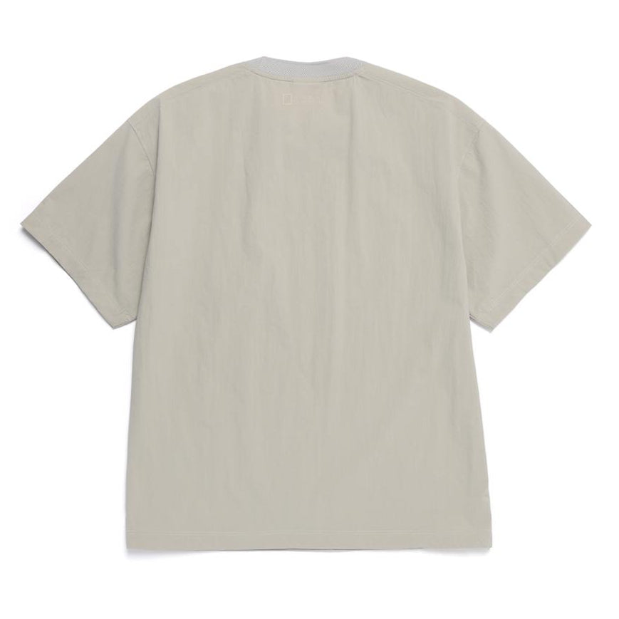 ADELIE LIGHT WOVEN STRETCH ROUND NECK SHORT SLEEVE T-SHIRT AGATE GREY