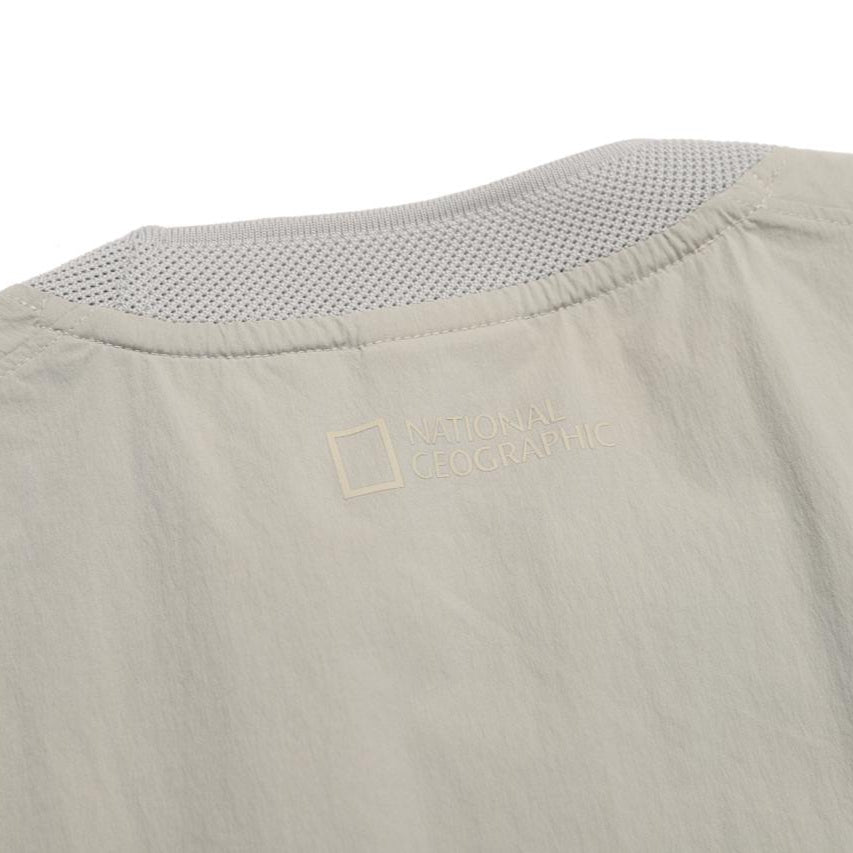 ADELIE LIGHT WOVEN STRETCH ROUND NECK SHORT SLEEVE T-SHIRT AGATE GREY