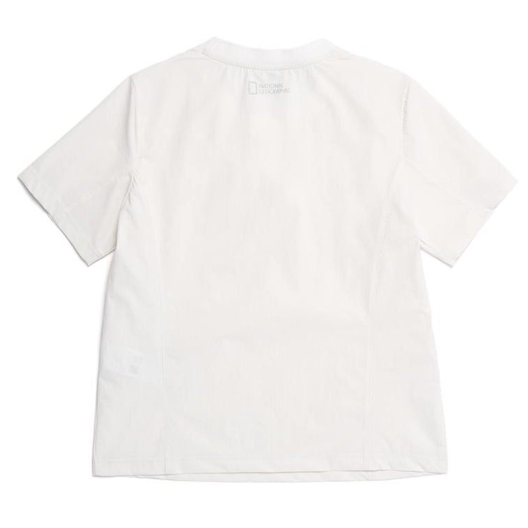 WOMEN ADELIE LIGHT WOVEN STRETCH ROUND NECK SHORT SLEEVE T-SHIRT BIRCH