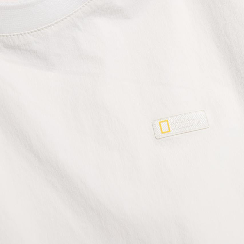 WOMEN ADELIE LIGHT WOVEN STRETCH ROUND NECK SHORT SLEEVE T-SHIRT BIRCH