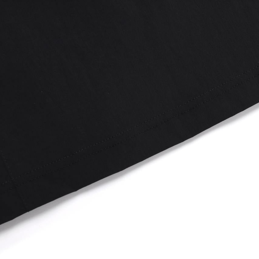 WOMEN ADELIE LIGHT WOVEN STRETCH ROUND NECK SHORT SLEEVE T-SHIRT CARBON BLACK