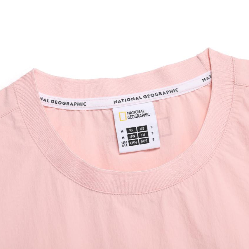 WOMEN ADELIE LIGHT WOVEN STRETCH ROUND NECK SS T-SHIRT L/PINK