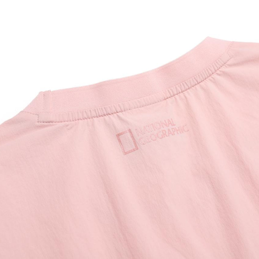 WOMEN ADELIE LIGHT WOVEN STRETCH ROUND NECK SS T-SHIRT L/PINK