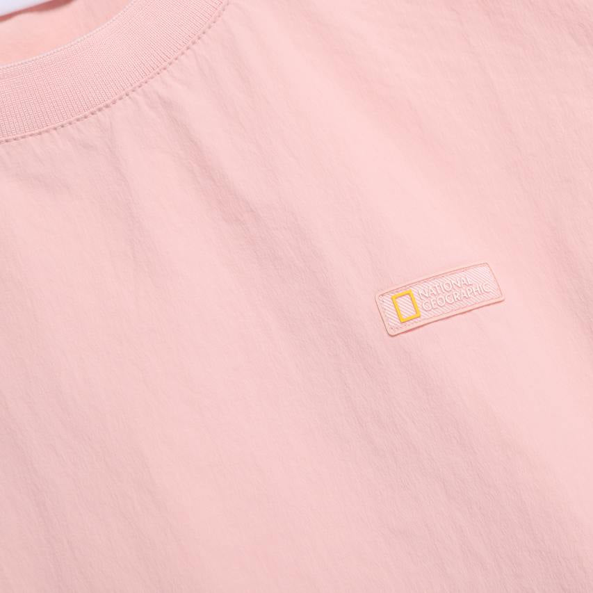 WOMEN ADELIE LIGHT WOVEN STRETCH ROUND NECK SS T-SHIRT L/PINK