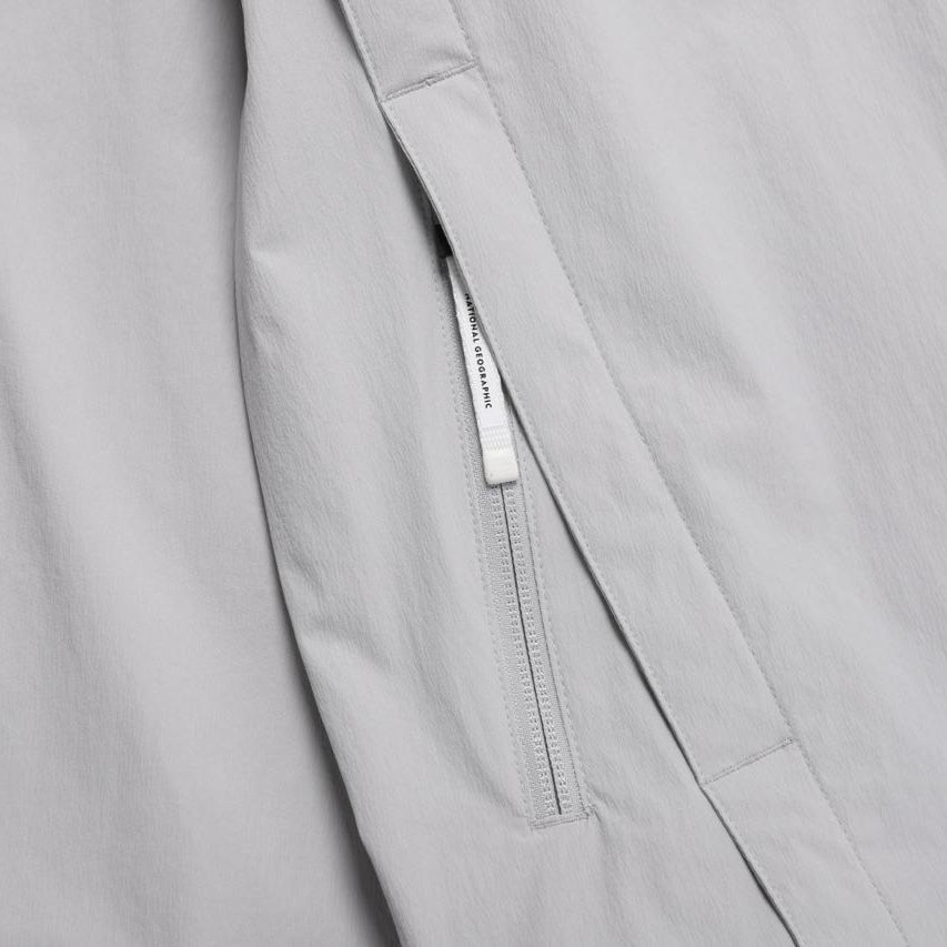 WOMEN ADELIE LIGHT WOVEN STRETCH FULL ZIP UP HOODIE JUMPER SILVER GREY