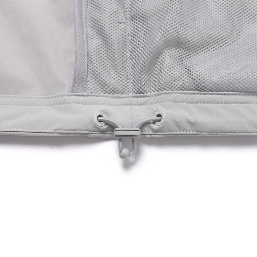 WOMEN ADELIE LIGHT WOVEN STRETCH FULL ZIP UP HOODIE JUMPER SILVER GREY