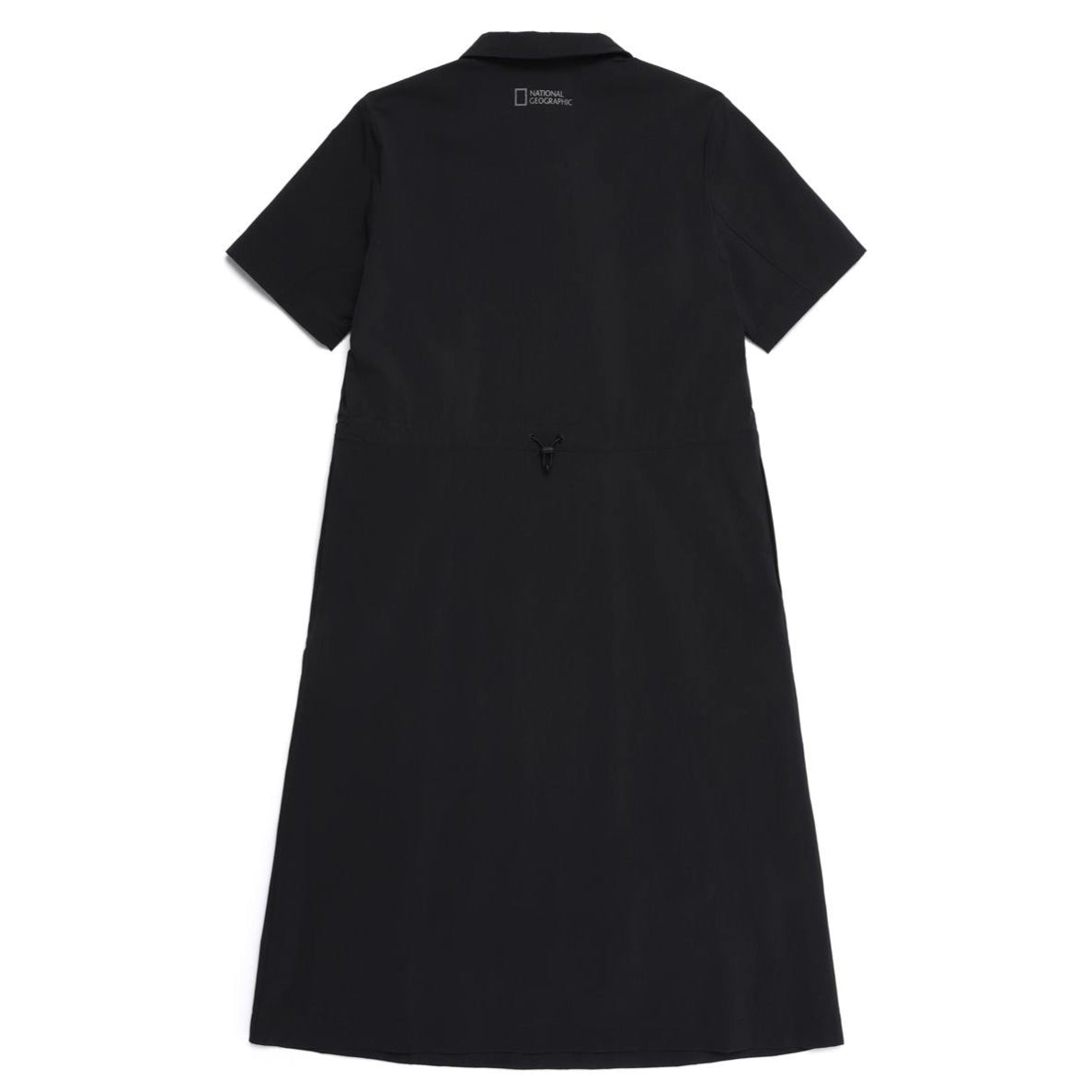 WOMEN ADELIE LIGHT WOVEN STRETCH COLLAR DRESS CARBON BLACK