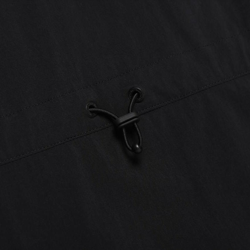 WOMEN ADELIE LIGHT WOVEN STRETCH COLLAR DRESS CARBON BLACK