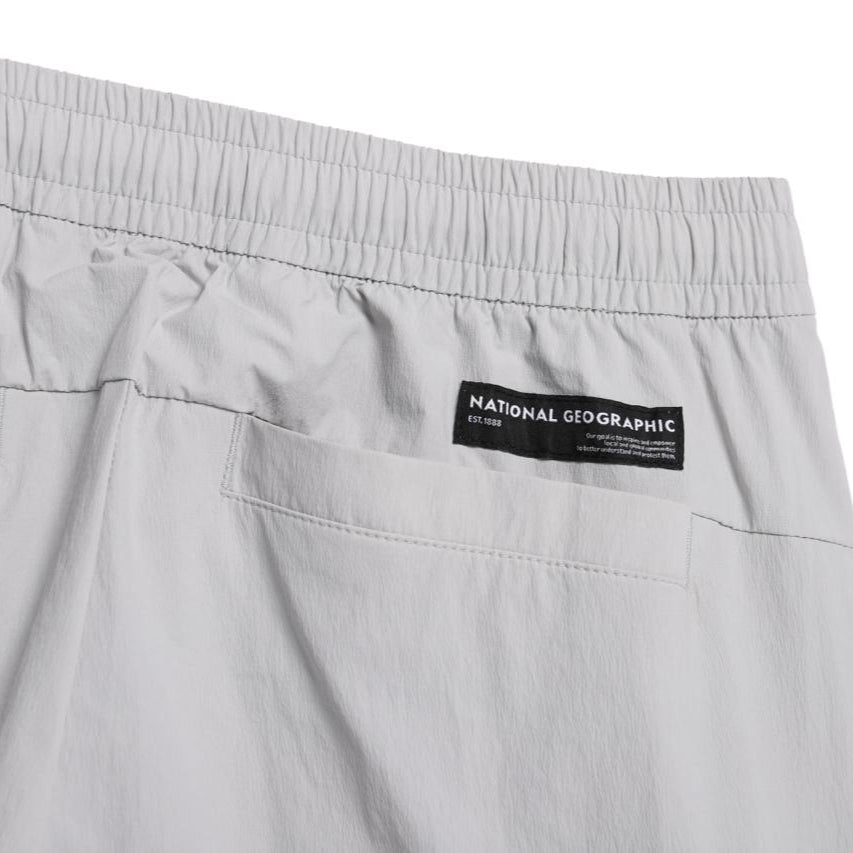 WOMEN ADELIE LIGHT WOVEN STRETCH STRAIGHT PANTS SILVER GREY