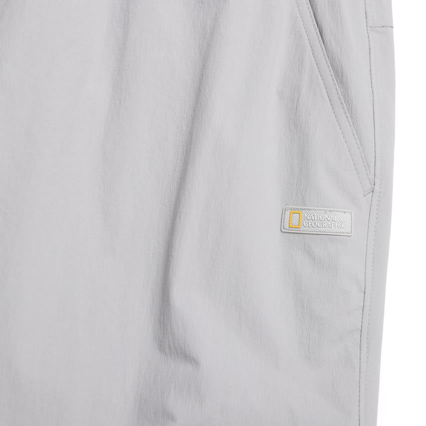 WOMEN ADELIE LIGHT WOVEN STRETCH STRAIGHT PANTS SILVER GREY