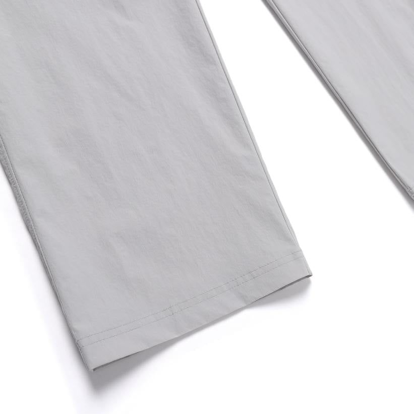 WOMEN ADELIE LIGHT WOVEN STRETCH STRAIGHT PANTS SILVER GREY
