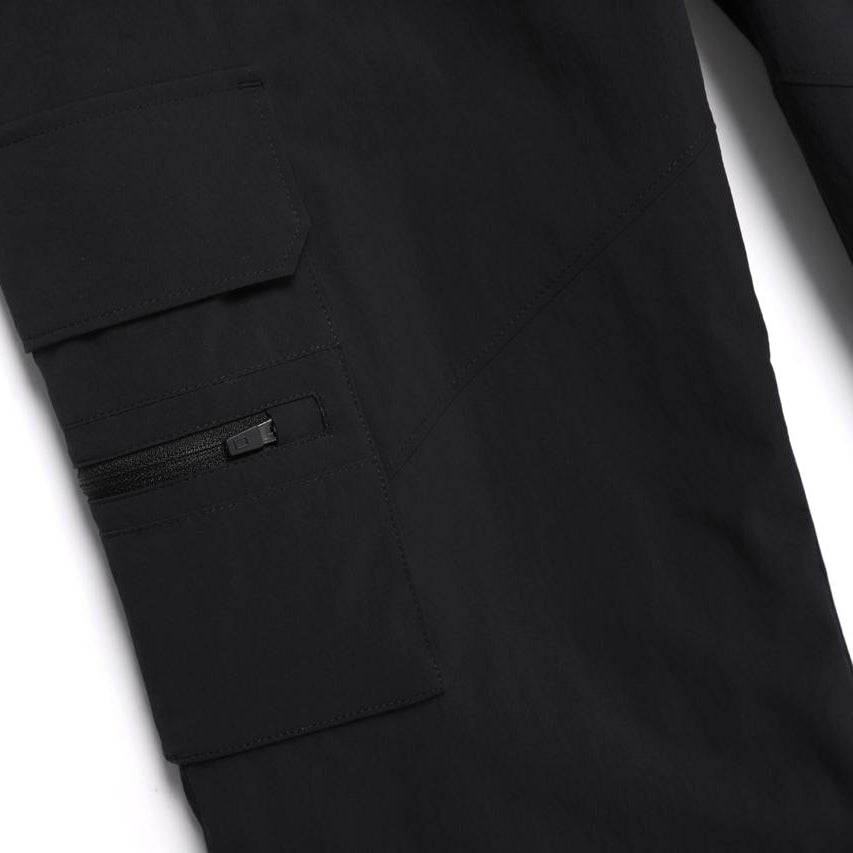 WOMEN ADELIE LIGHT WOVEN STRETCH STRAIGHT PANTS CARBON BLACK
