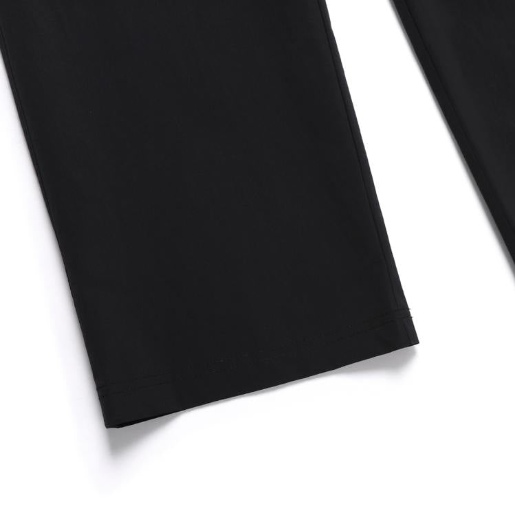 WOMEN ADELIE LIGHT WOVEN STRETCH STRAIGHT PANTS CARBON BLACK