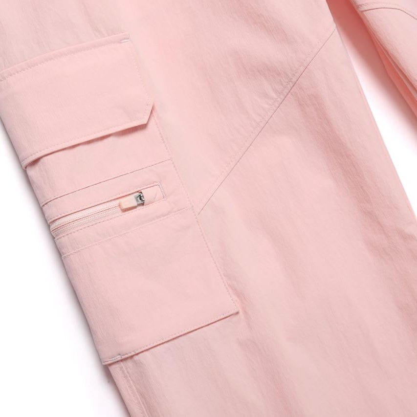 WOMEN ADELIE LIGHT WOVEN STRETCH STRAIGHT PANTS L/PINK