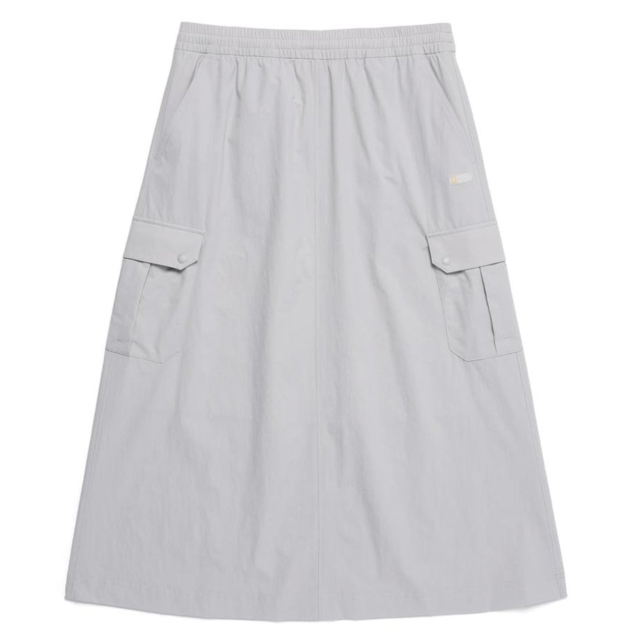 WOMEN ADELIE LIGHT WOVEN STRETCH CARGO SKIRT SILVER GREY