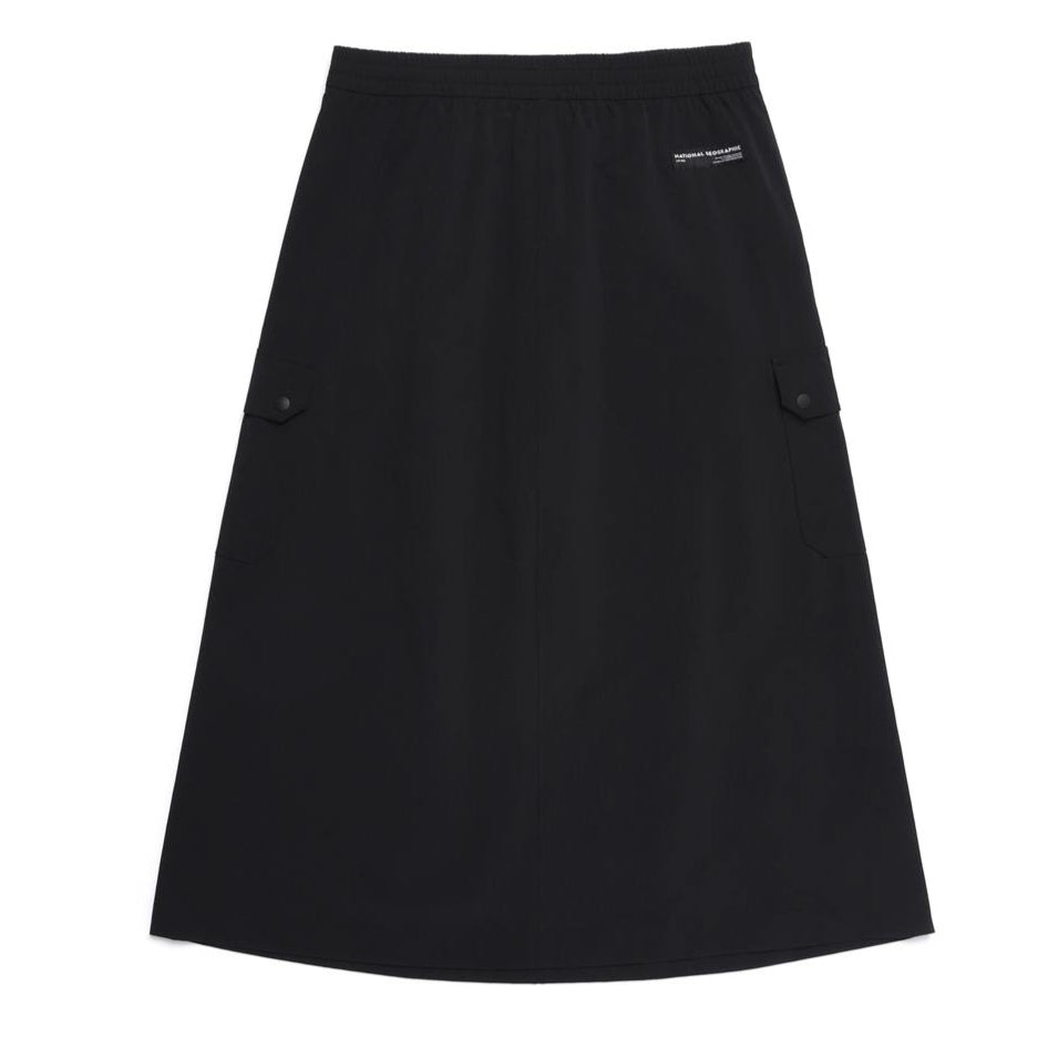WOMEN ADELIE LIGHT WOVEN STRETCH CARGO SKIRT CARBON BLACK