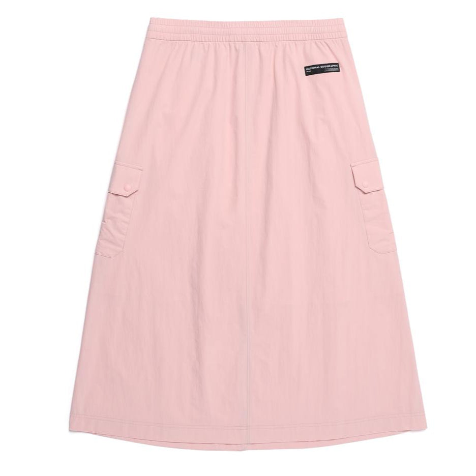 WOMEN ADELIE LIGHT WOVEN STRETCH CARGO SKIRT L/PINK