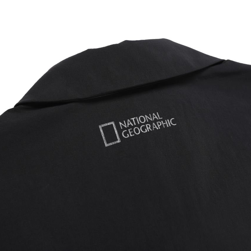 WOMEN ADELIE LGIHT WOVEN STRETCH COLLAR T-SHIRT CARBON BLACK