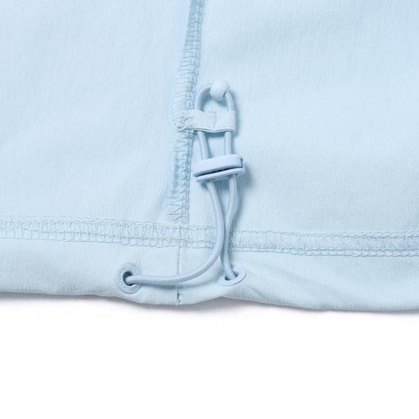 WOMEN ADELIE LIGHT WOVEN STRETCH COLLAR T-SHIRT L/BLUE