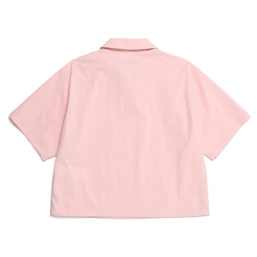 WOMEN ADELIE LIGHT WOVEN STRETCH COLLAR T-SHIRT L/PINK
