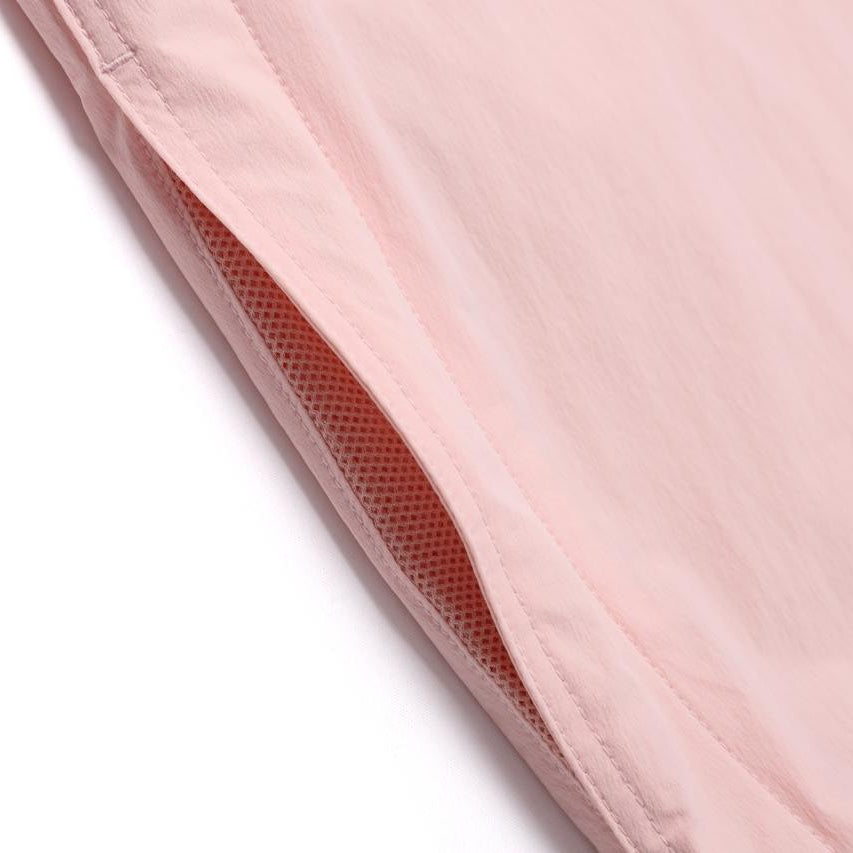 WOMEN ADELIE LIGHT WOVEN STRETCH FULL ZIP UP HOODIE JUMPER L/PINK