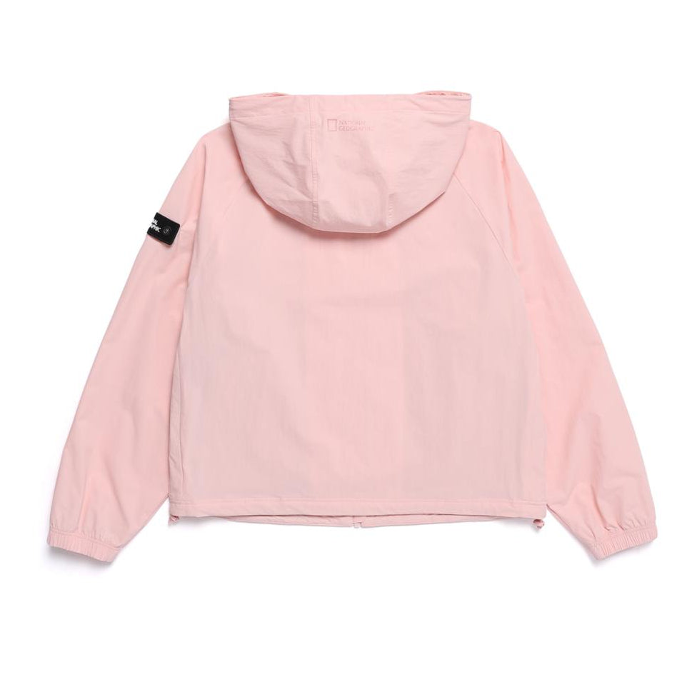 WOMEN ADELIE LIGHT WOVEN STRETCH FULL ZIP UP HOODIE JUMPER L/PINK