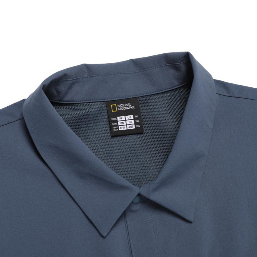 URBAN CITY WOVEN SEMI-OVER FIT SHIRT TURQUOISE