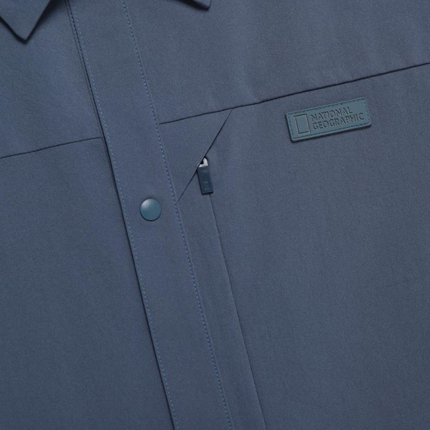 URBAN CITY WOVEN SEMI-OVER FIT SHIRT TURQUOISE