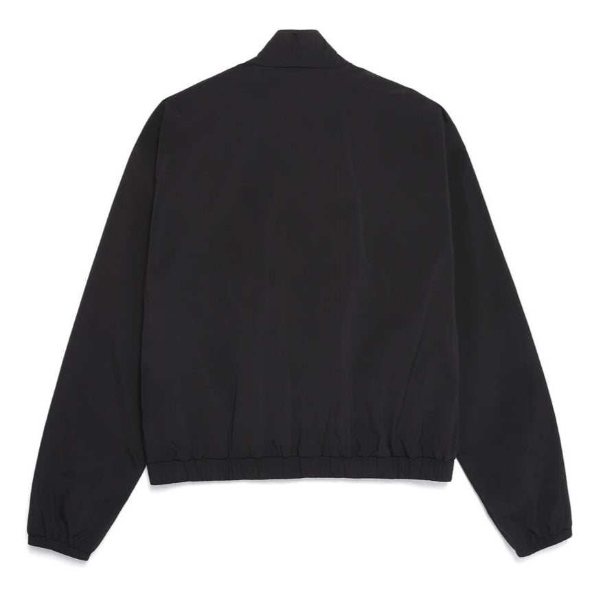 WOMEN SILKY STRETCH STAND NECK FULL ZIP JACKET CARBON BLACK