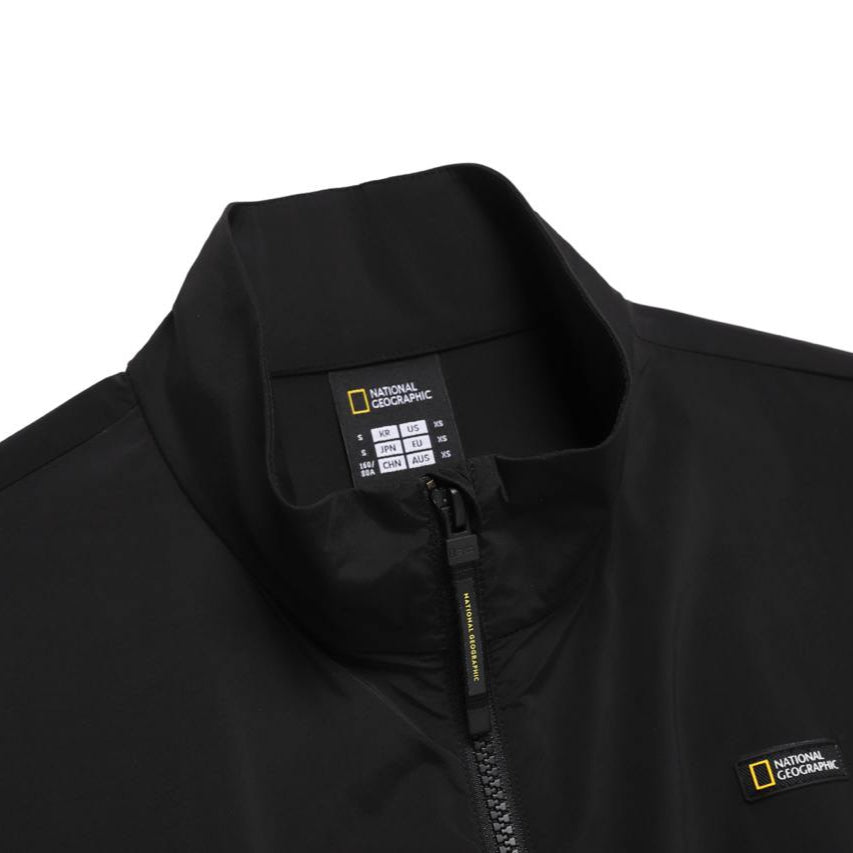 WOMEN SILKY STRETCH STAND NECK FULL ZIP JACKET CARBON BLACK