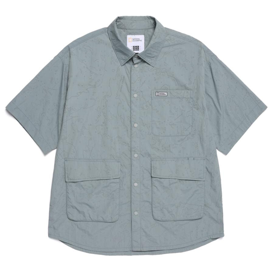 UTILITY ALLOVER PRINT SET UP SHIRT KHAKI GREEN