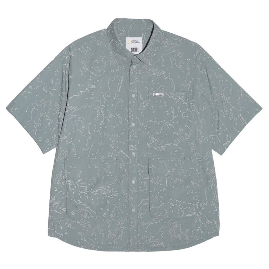 UTILITY ALLOVER PRINT SET UP SHIRT KHAKI GREEN